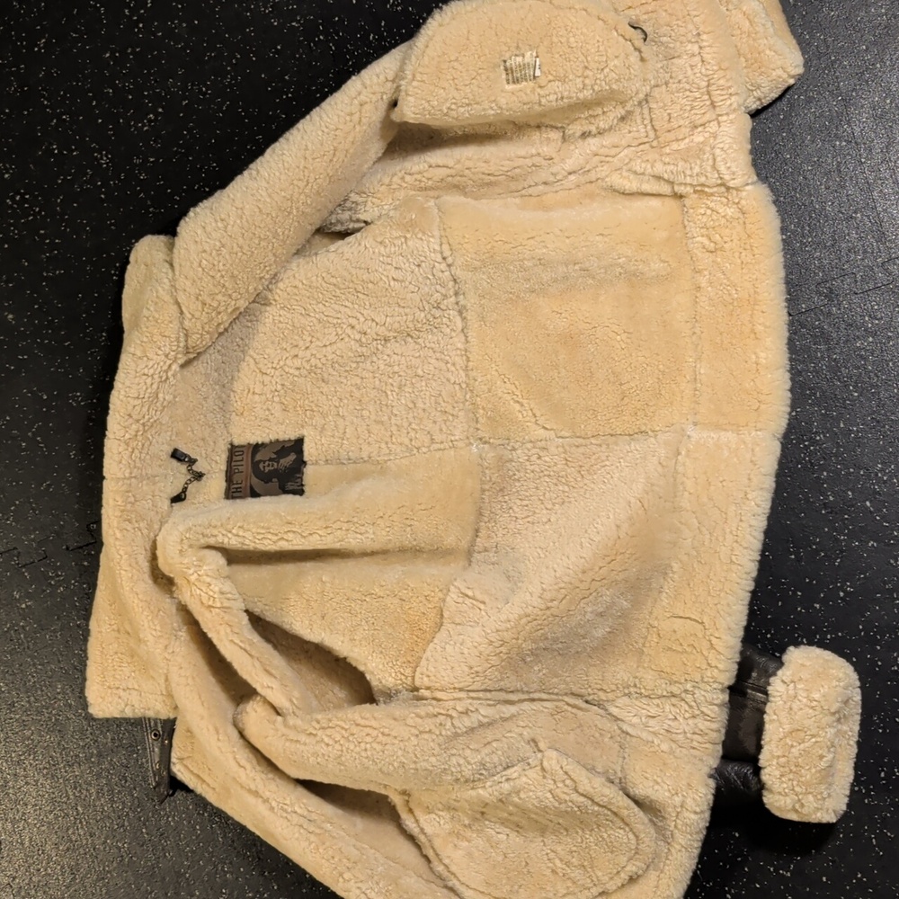 Vintage Pilot Bomber Shearling Lined Leather Jack… - image 5